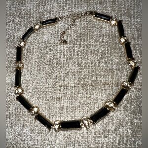 Black Bamboo-Look Enamel Necklace